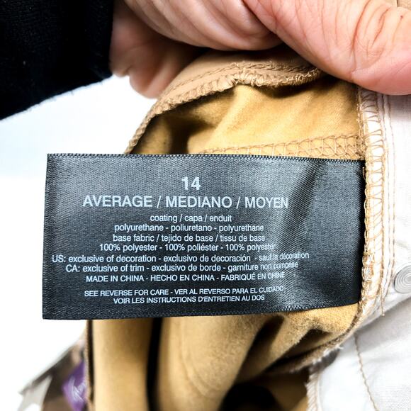 GLORIA VANDERBILT Avery Faux Leather Leggings 14 Tan Slim Pull on Skinny NWT - Picture 12 of 13